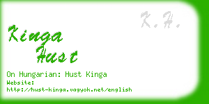 kinga hust business card